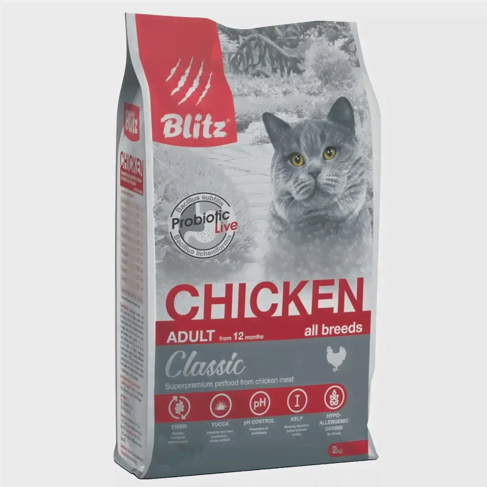 Blitz / Блиц сухой корм для кошек Курица, 400 гр-0